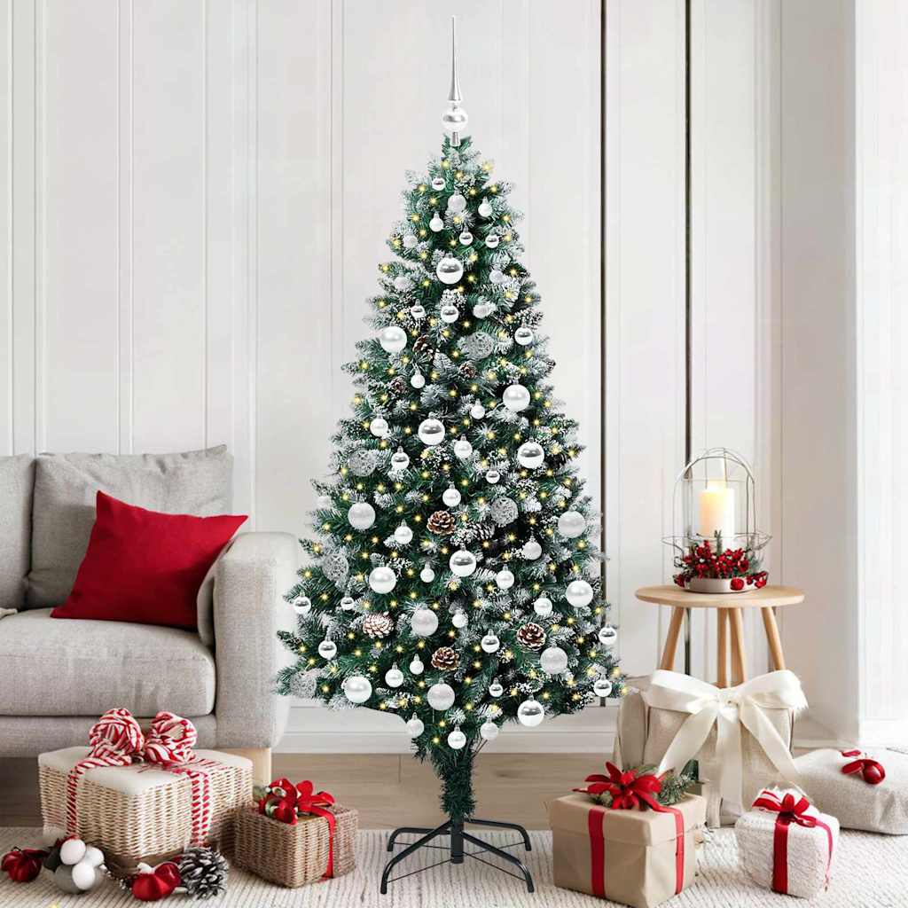 vidaXL Árbol de Navidad artificial Verde 180 cm PVC y Acero y Plástico