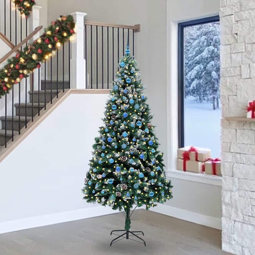 vidaXL Árbol de Navidad artificial Verde 240 cm PVC y Acero y Plástico