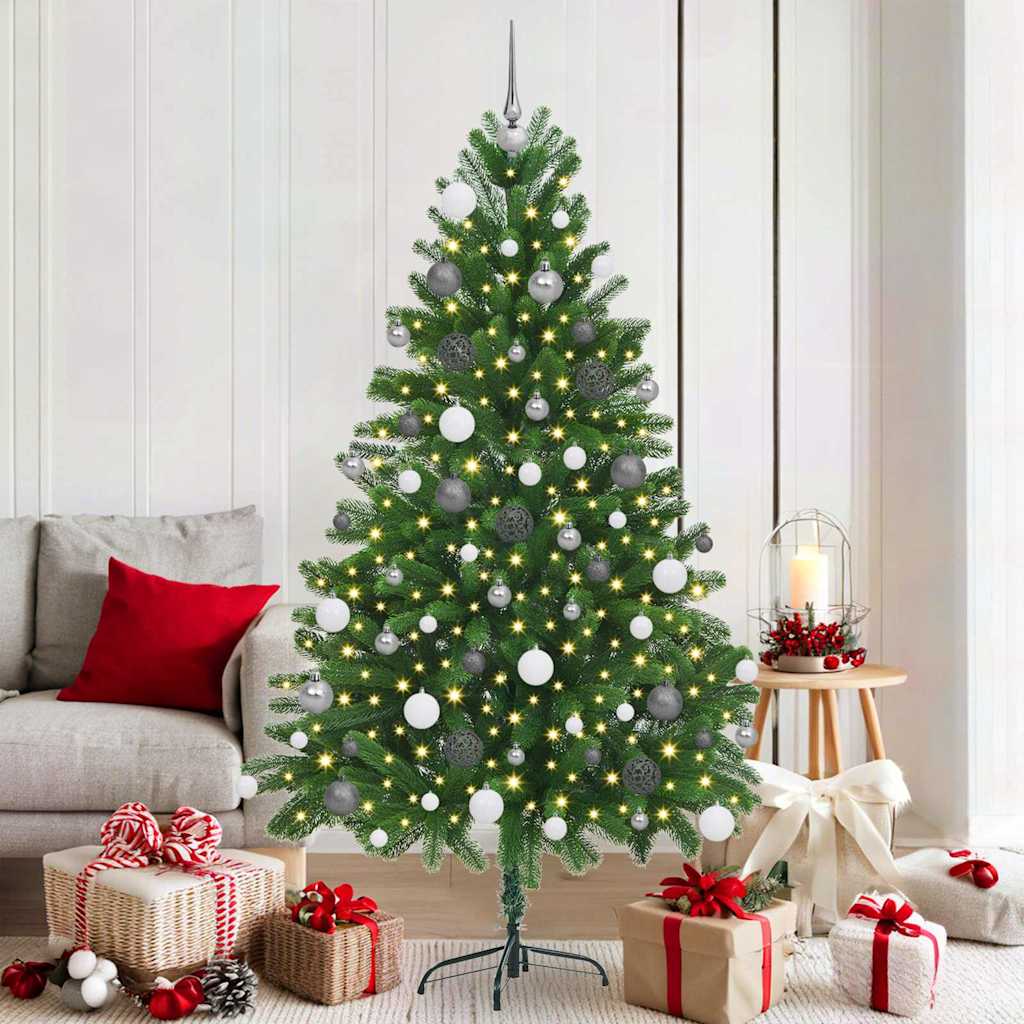 vidaXL Árbol de Navidad con 300 LED con soporte Verde 180 cm PE