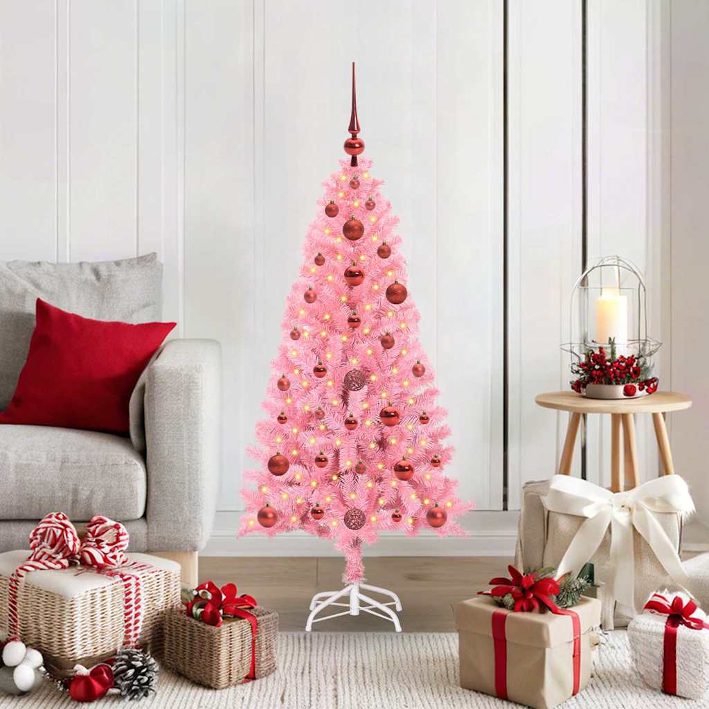 vidaXL Árbol de Navidad Rosa 120 cm PVC