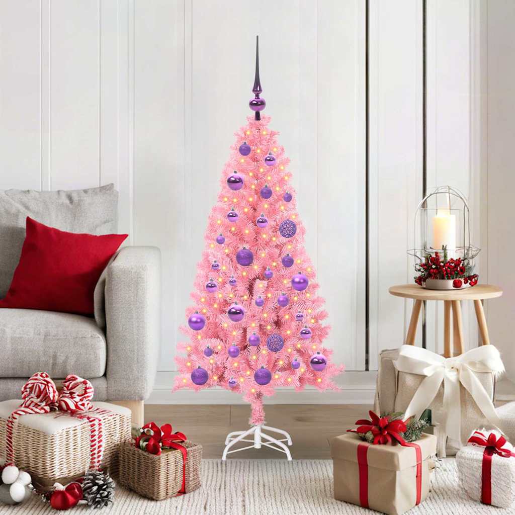 vidaXL Árbol de Navidad Rosa 120 cm PVC