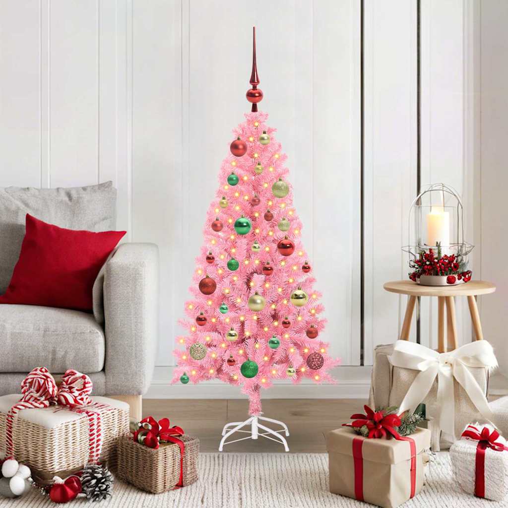 vidaXL Árbol de Navidad Rosa 120 cm PVC