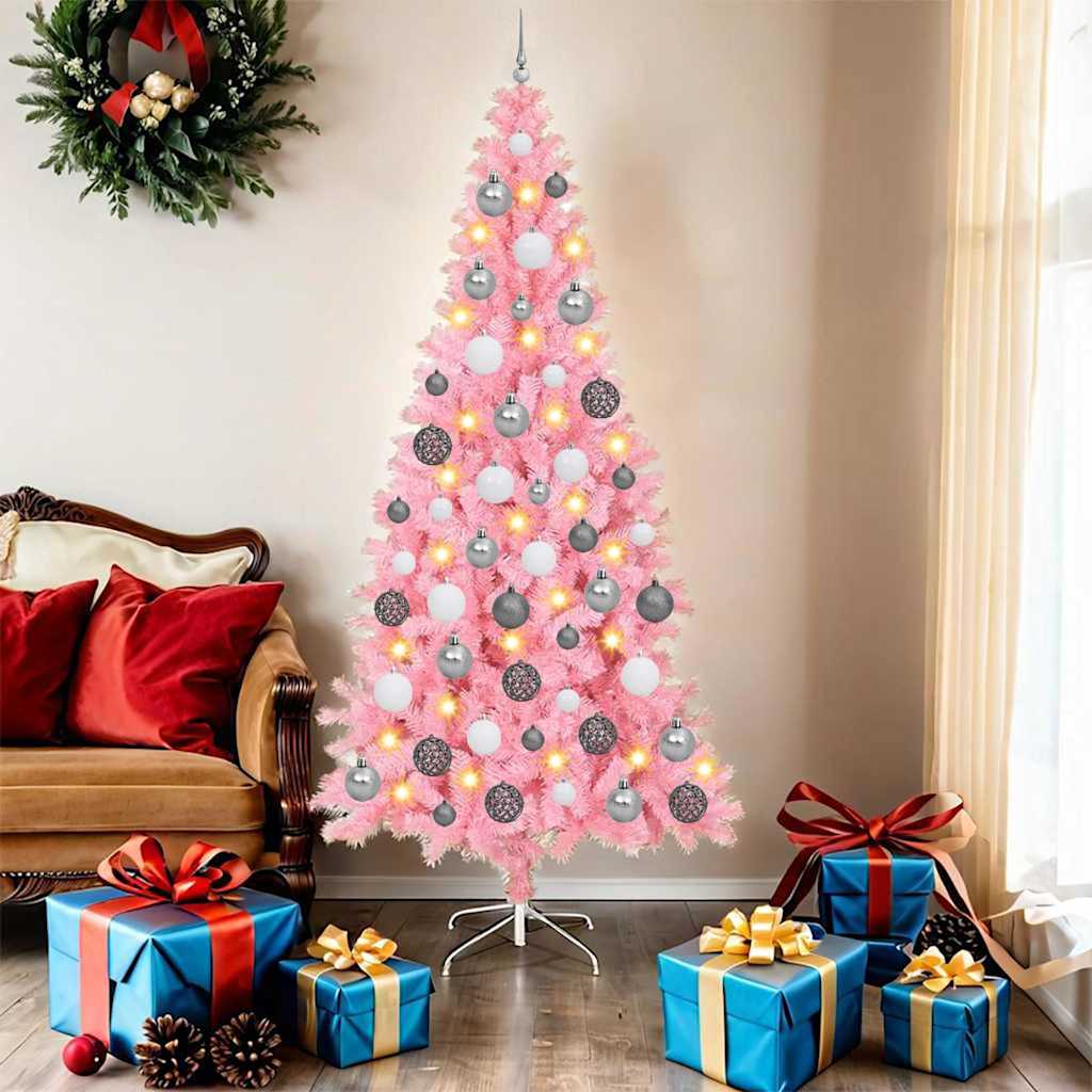 vidaXL Árbol de Navidad Rosa 180 cm PVC