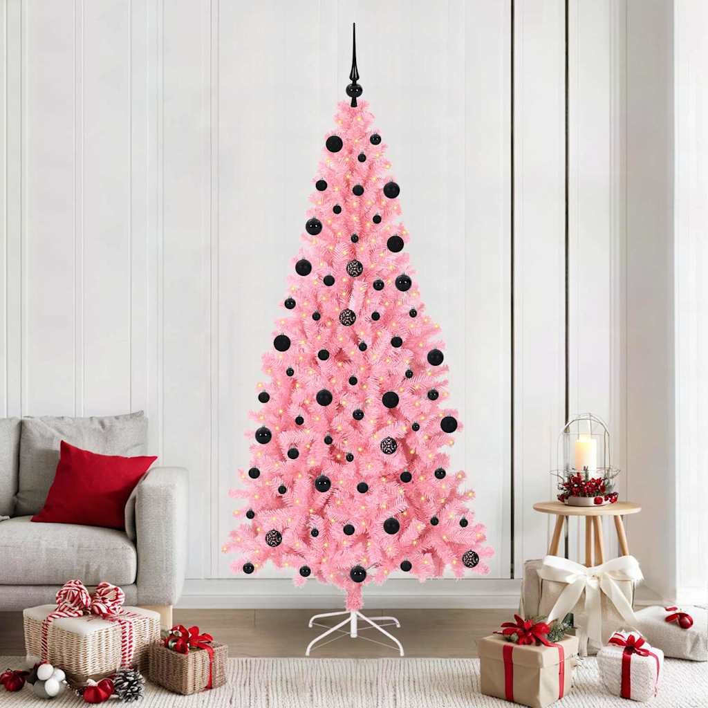 vidaXL Árbol de Navidad Rosa 210 cm PVC