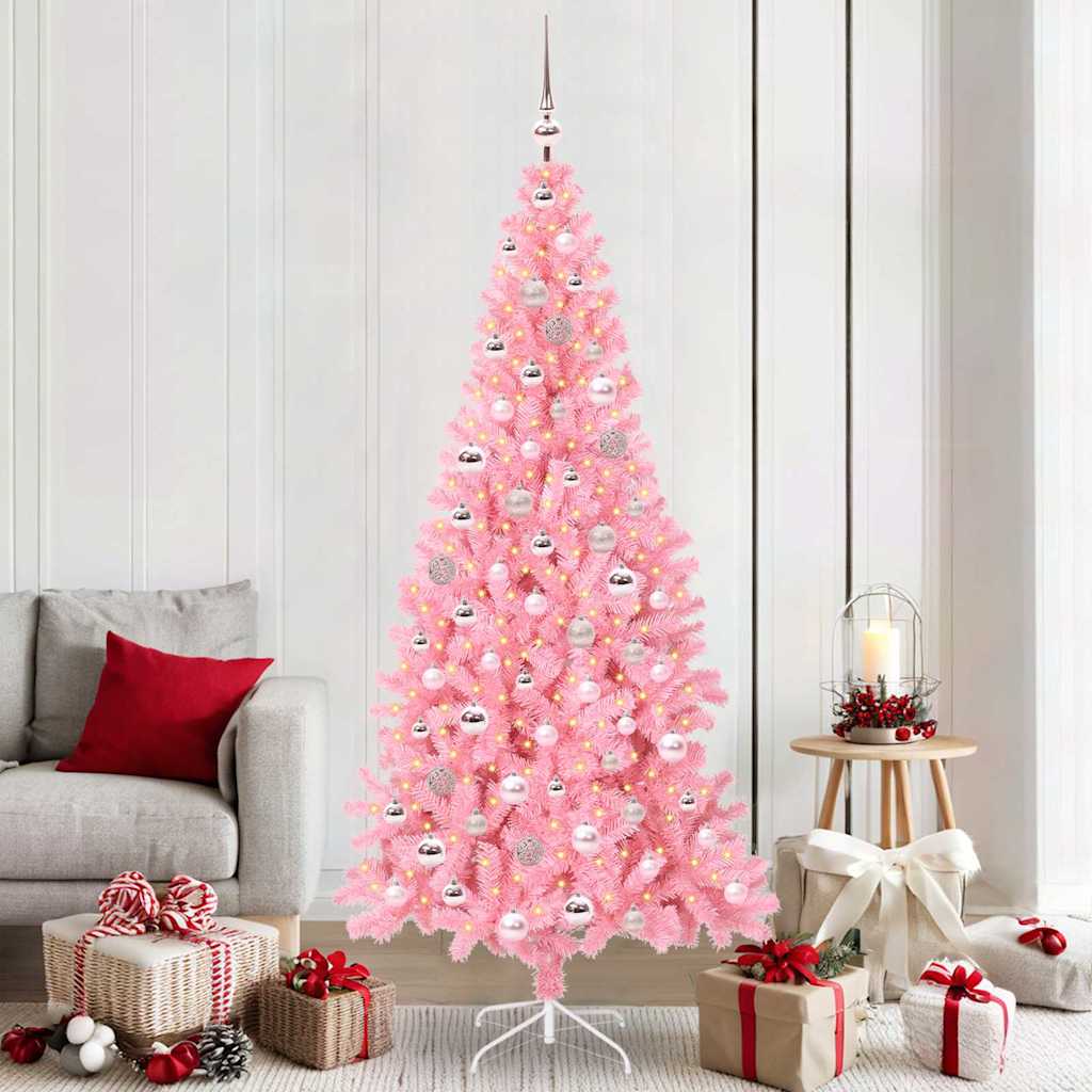 vidaXL Árbol de Navidad Rosa 210 cm PVC