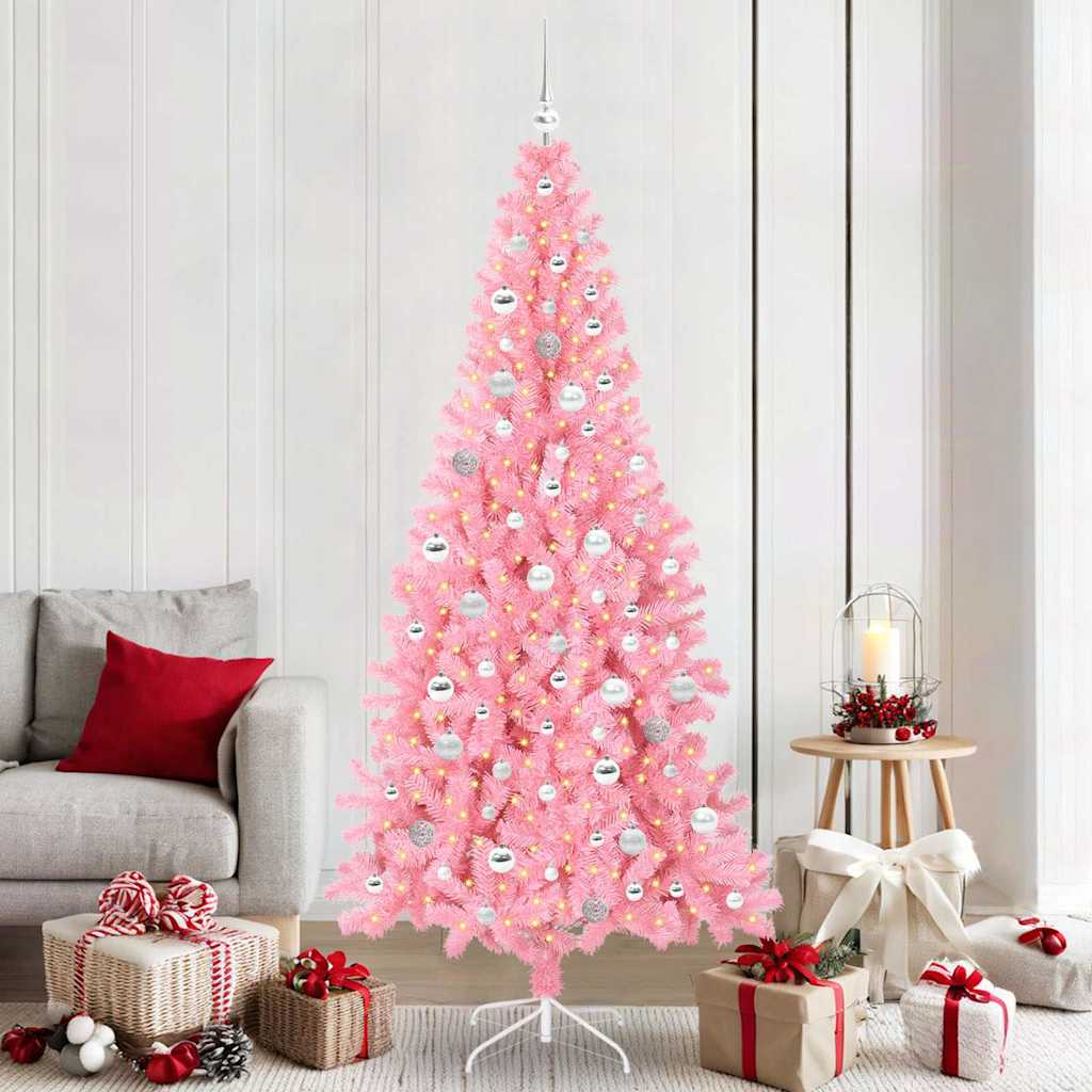 vidaXL Árbol de Navidad Rosa 210 cm PVC