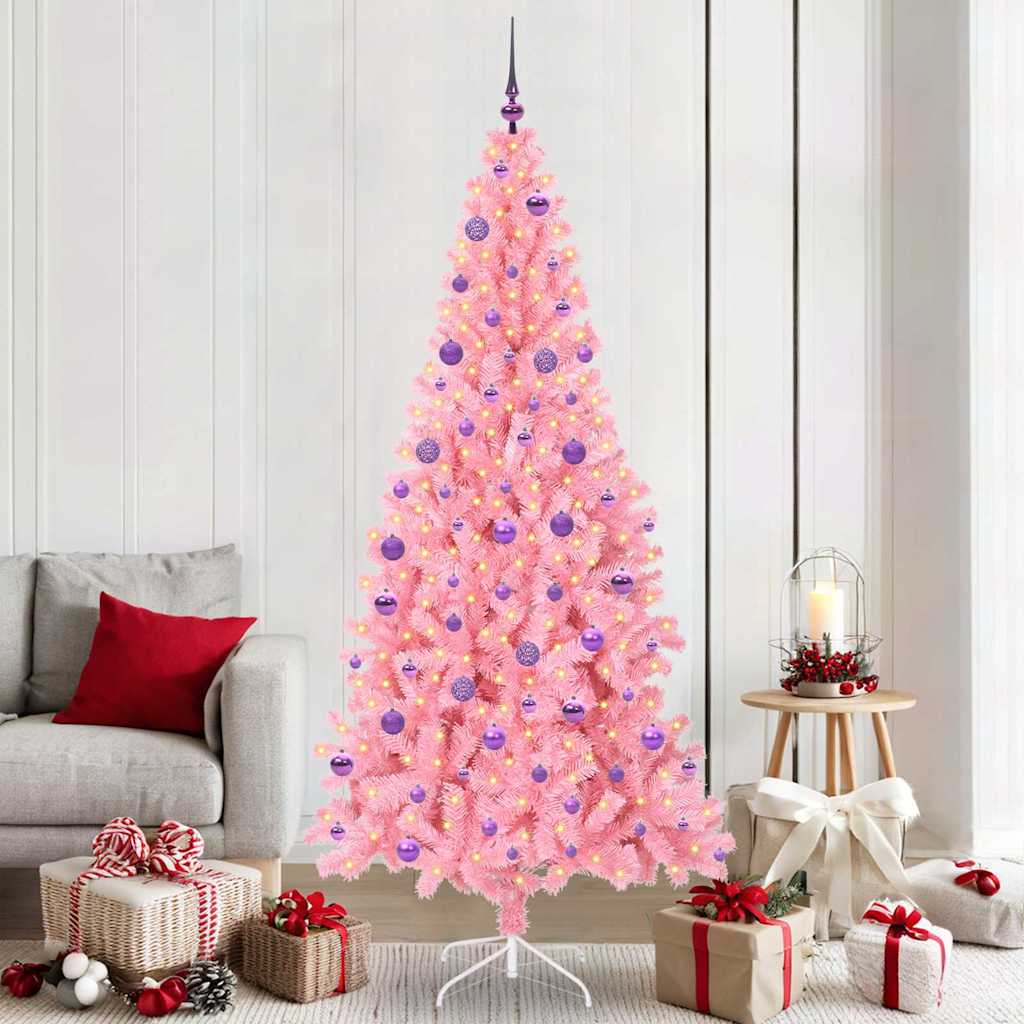 vidaXL Árbol de Navidad Rosa 210 cm PVC