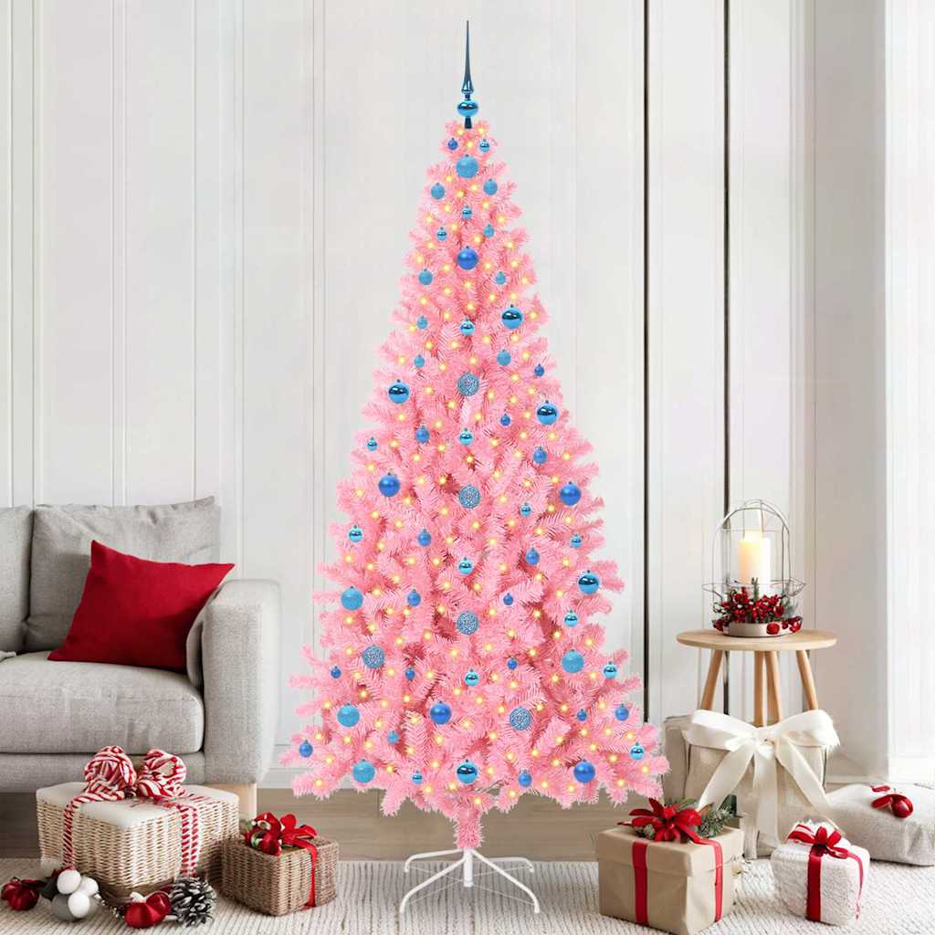 vidaXL Árbol de Navidad Rosa 210 cm PVC
