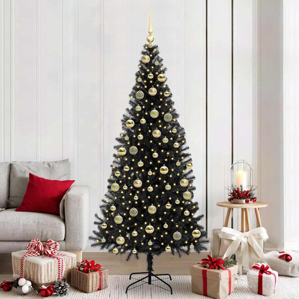 vidaXL Árbol de Navidad Negro 210 cm PVC