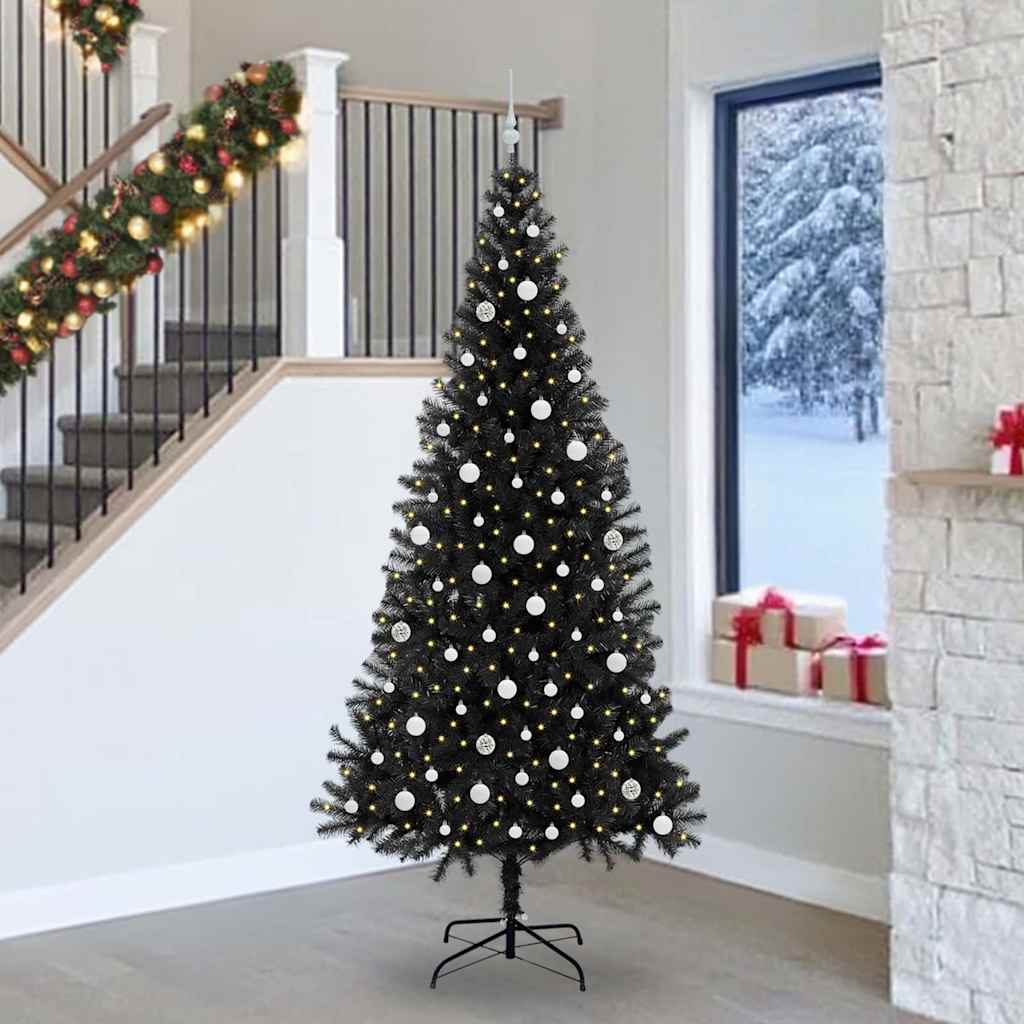 vidaXL Árbol de Navidad Negro 240 cm PVC