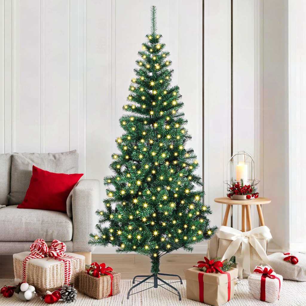 vidaXL Árbol de Navidad Artificial Preiluminado Verde 180 cm