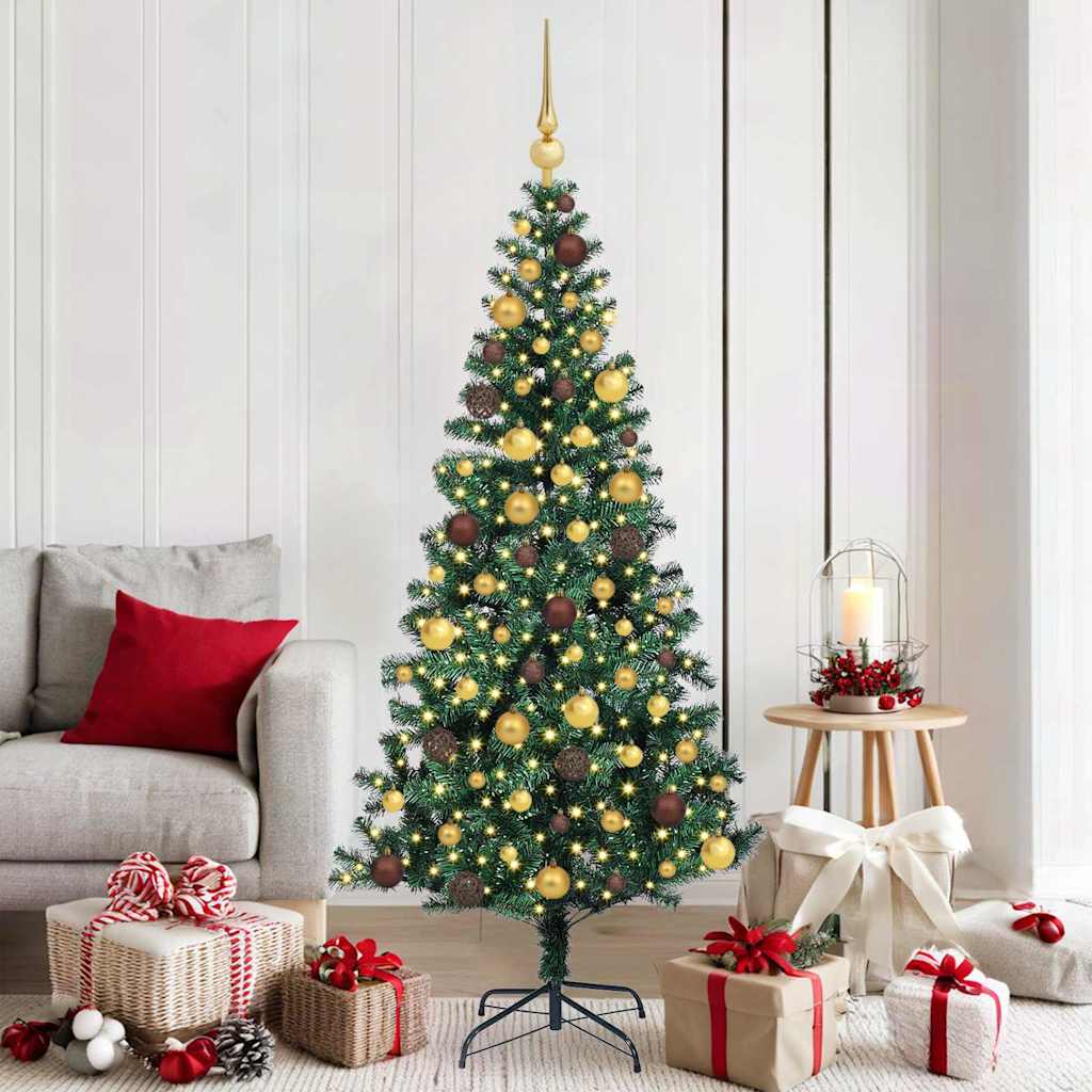vidaXL Árbol de Navidad Artificial Preiluminado Verde 180 cm
