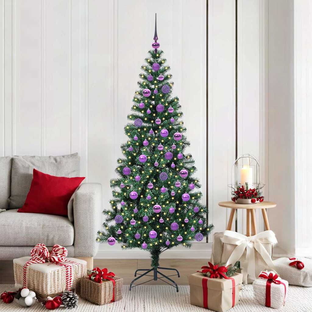 vidaXL Árbol de Navidad Artificial Preiluminado Verde 180 cm