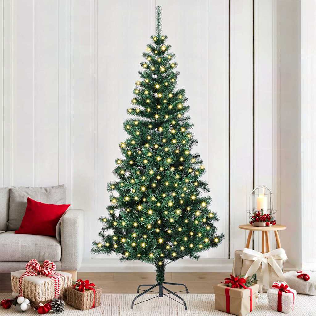 vidaXL Árbol de Navidad Artificial Preiluminado Verde 210 cm