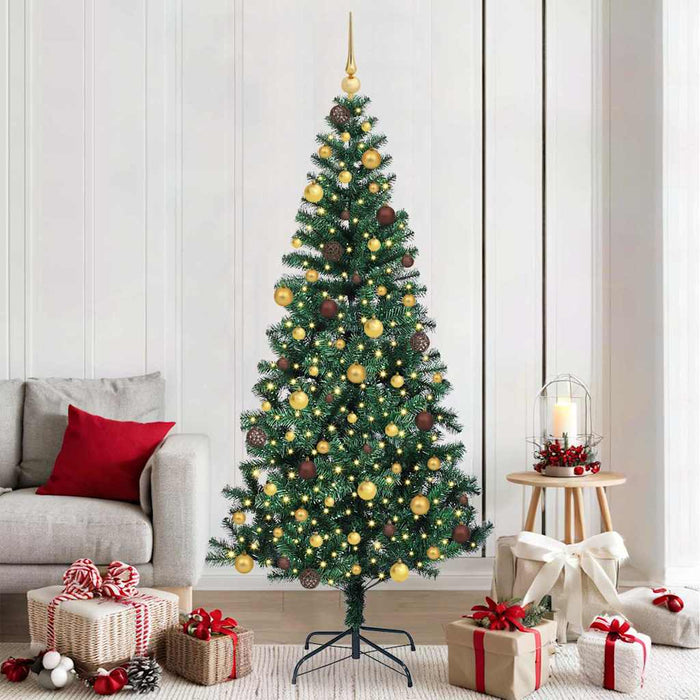 vidaXL Árbol de Navidad Artificial Preiluminado Verde 210 cm