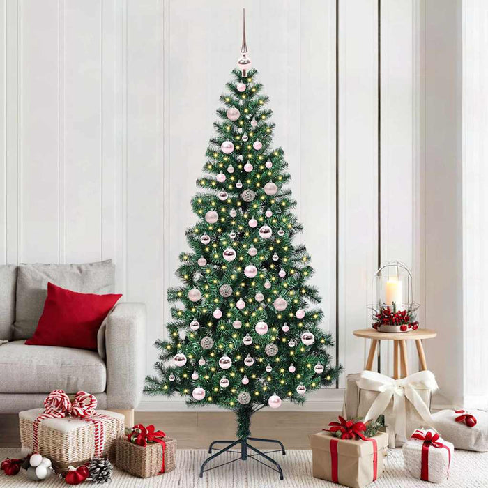 vidaXL Árbol de Navidad Artificial Preiluminado Verde 210 cm