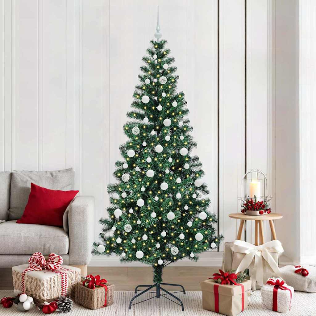 vidaXL Árbol de Navidad Artificial Preiluminado Verde 210 cm