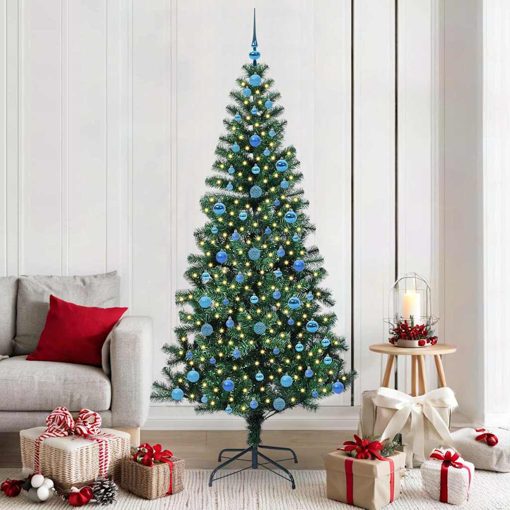vidaXL Árbol de Navidad Artificial Preiluminado Verde 210 cm