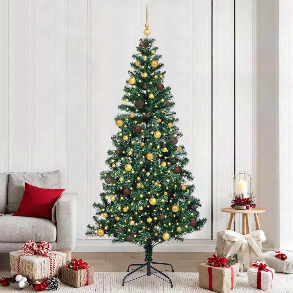 vidaXL Árbol de Navidad Artificial Preiluminado Verde 240 cm