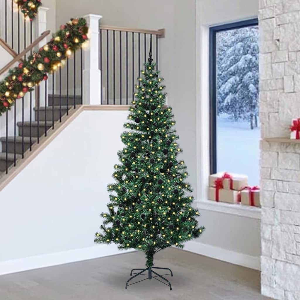 vidaXL Árbol de Navidad Artificial Preiluminado Verde 240 cm