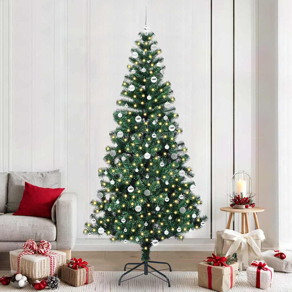 vidaXL Árbol de Navidad Artificial Preiluminado Verde 240 cm