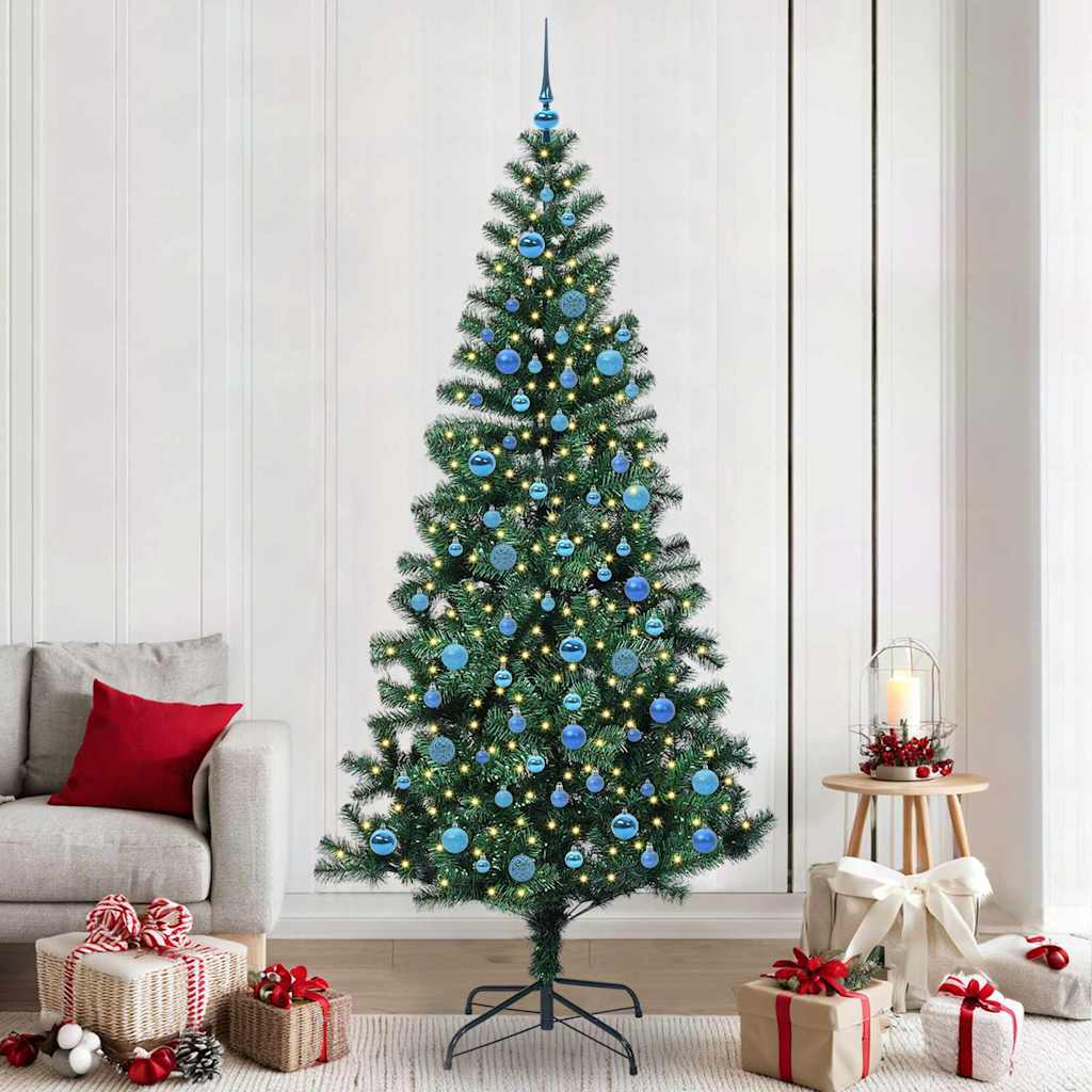 vidaXL Árbol de Navidad Artificial Preiluminado Verde 240 cm