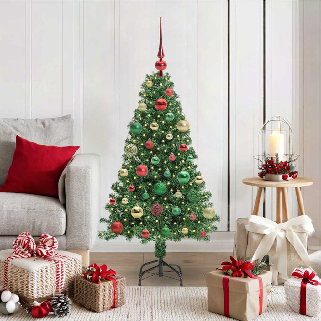 vidaXL Árbol de Navidad artificial Verde 120 cm PVC y Acero y Plástico