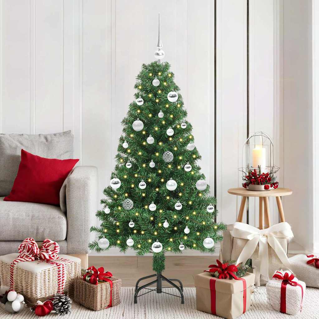 vidaXL Árbol de Navidad artificial Verde 150 cm PVC y Acero y Plástico