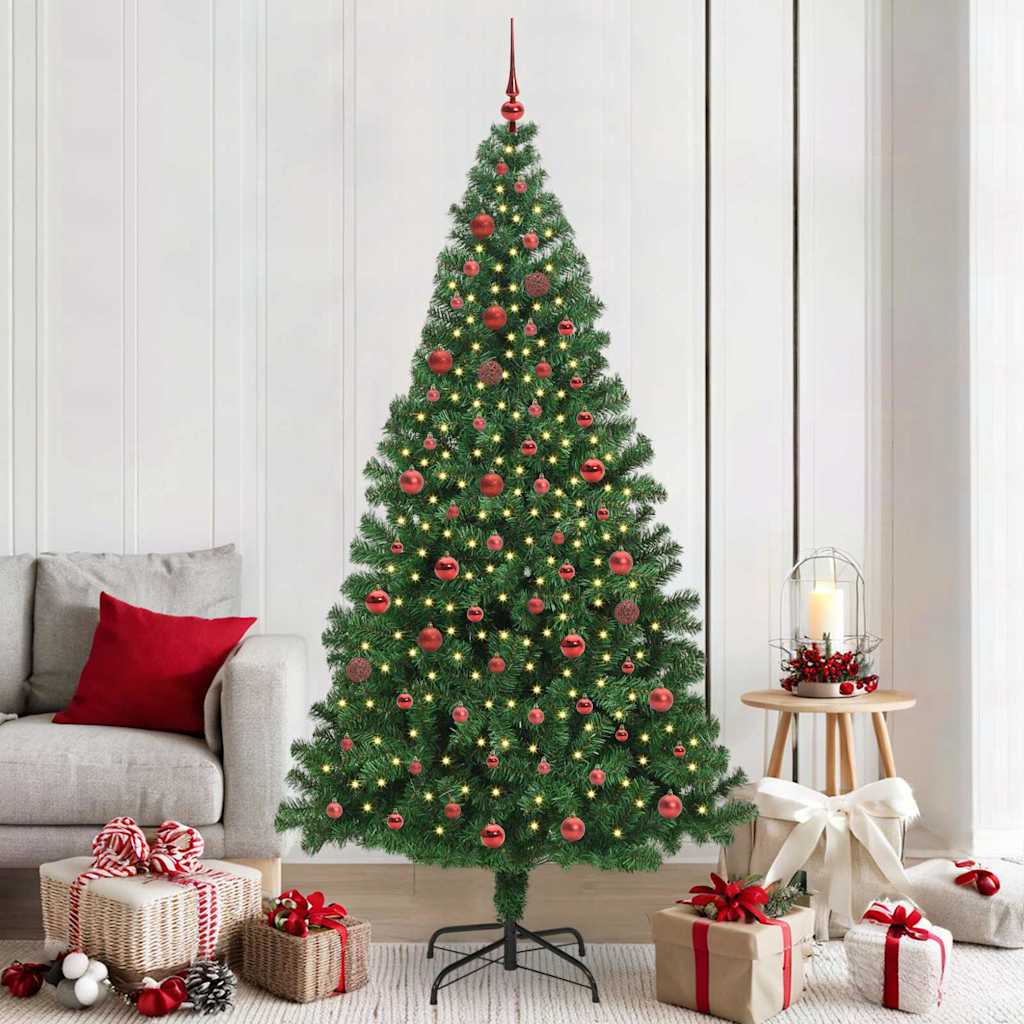 vidaXL Árbol de Navidad artificial Verde 210 cm PVC y Acero y Plástico