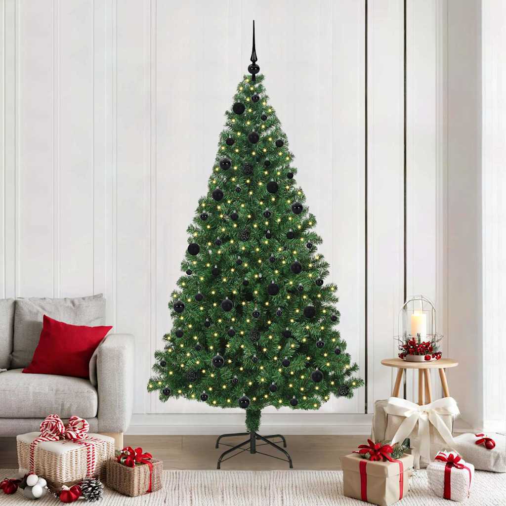 vidaXL Árbol de Navidad artificial Verde 210 cm PVC y Acero y Plástico