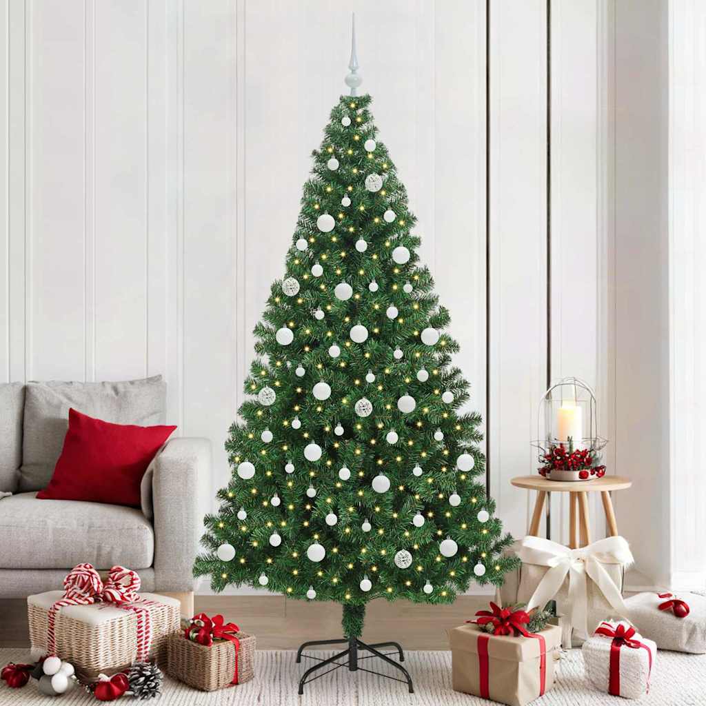 vidaXL Árbol de Navidad artificial Verde 210 cm PVC y Acero y Plástico