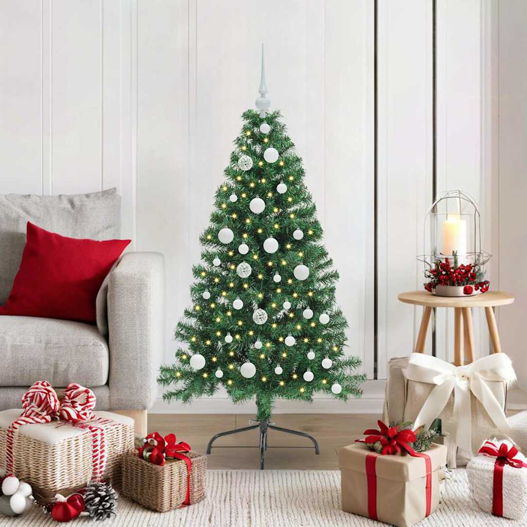 vidaXL Árbol de Navidad Artificial Preiluminado Verde 120 cm PVC