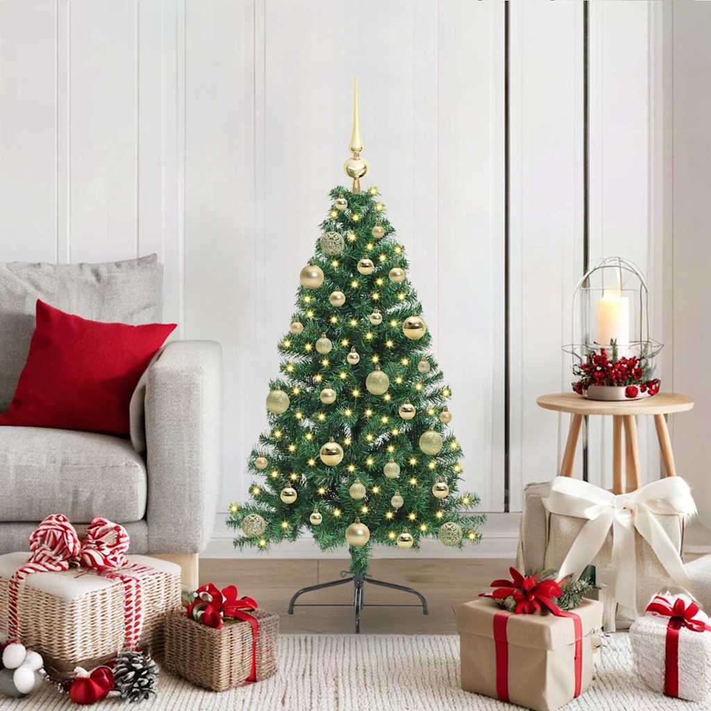 vidaXL Árbol de Navidad Artificial Preiluminado Verde 120 cm PVC