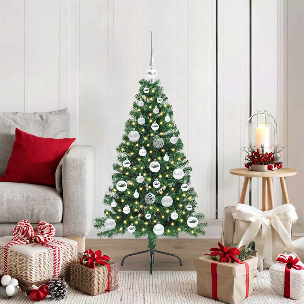 vidaXL Árbol de Navidad Artificial Preiluminado Verde 120 cm PVC