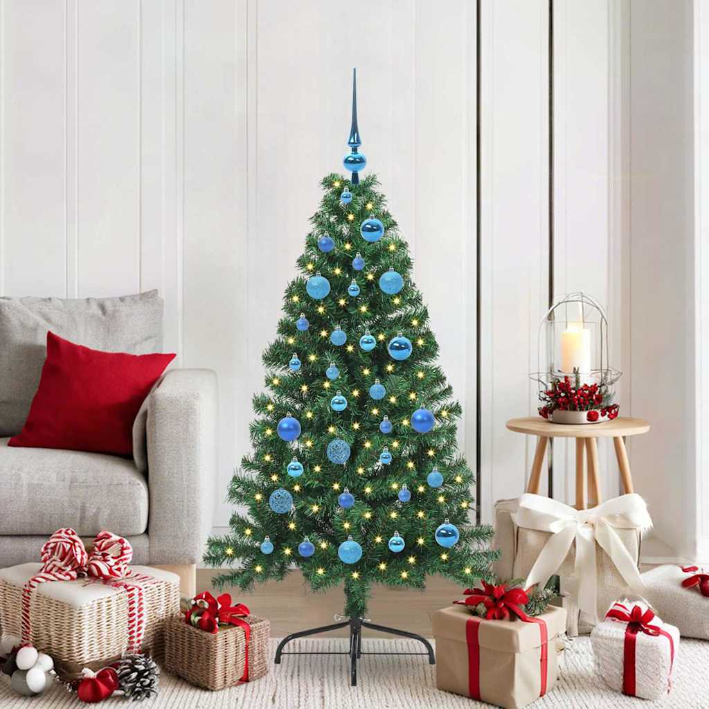 vidaXL Árbol de Navidad Artificial Preiluminado Verde 150 cm PVC
