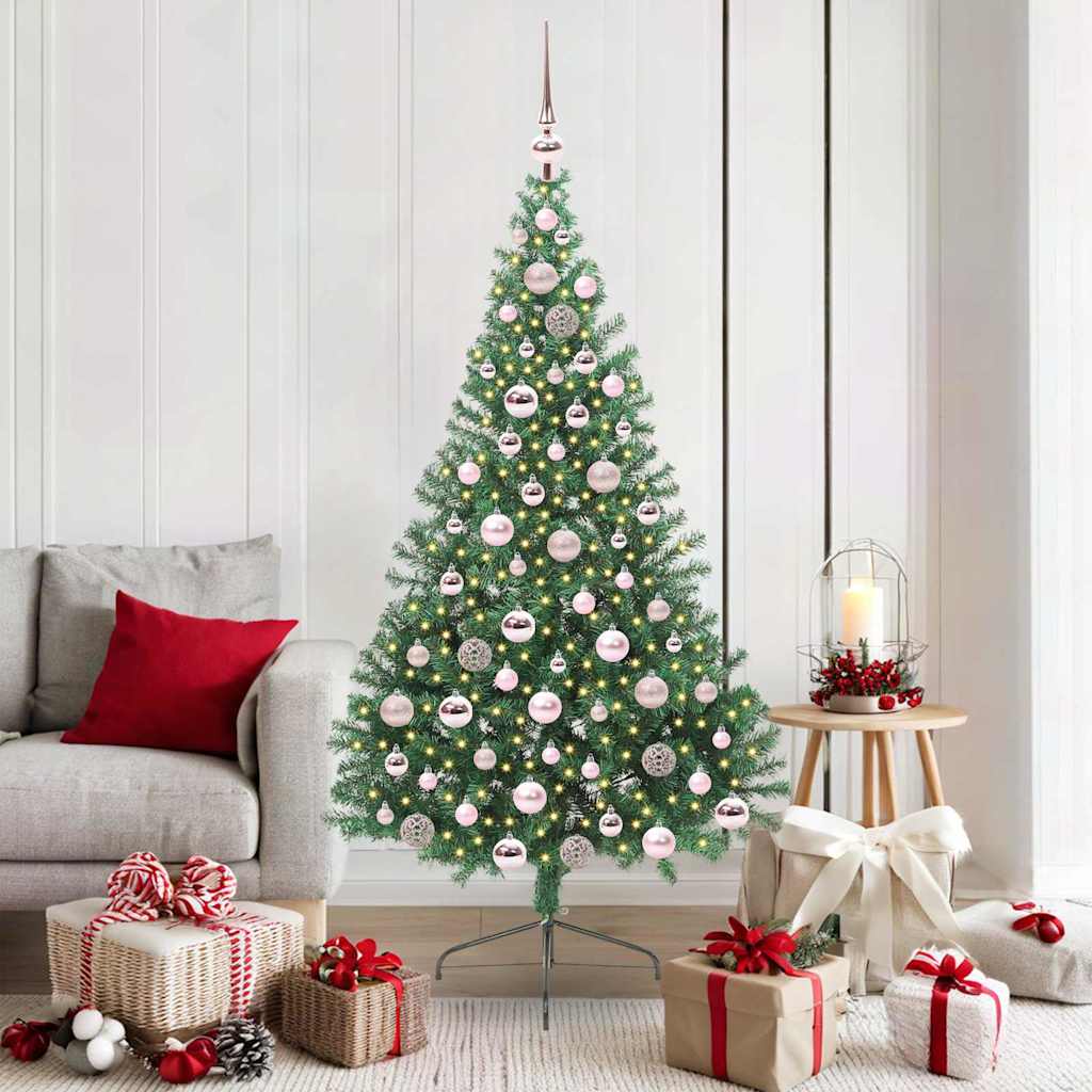 vidaXL Árbol de Navidad Artificial Preiluminado Verde 180 cm PVC