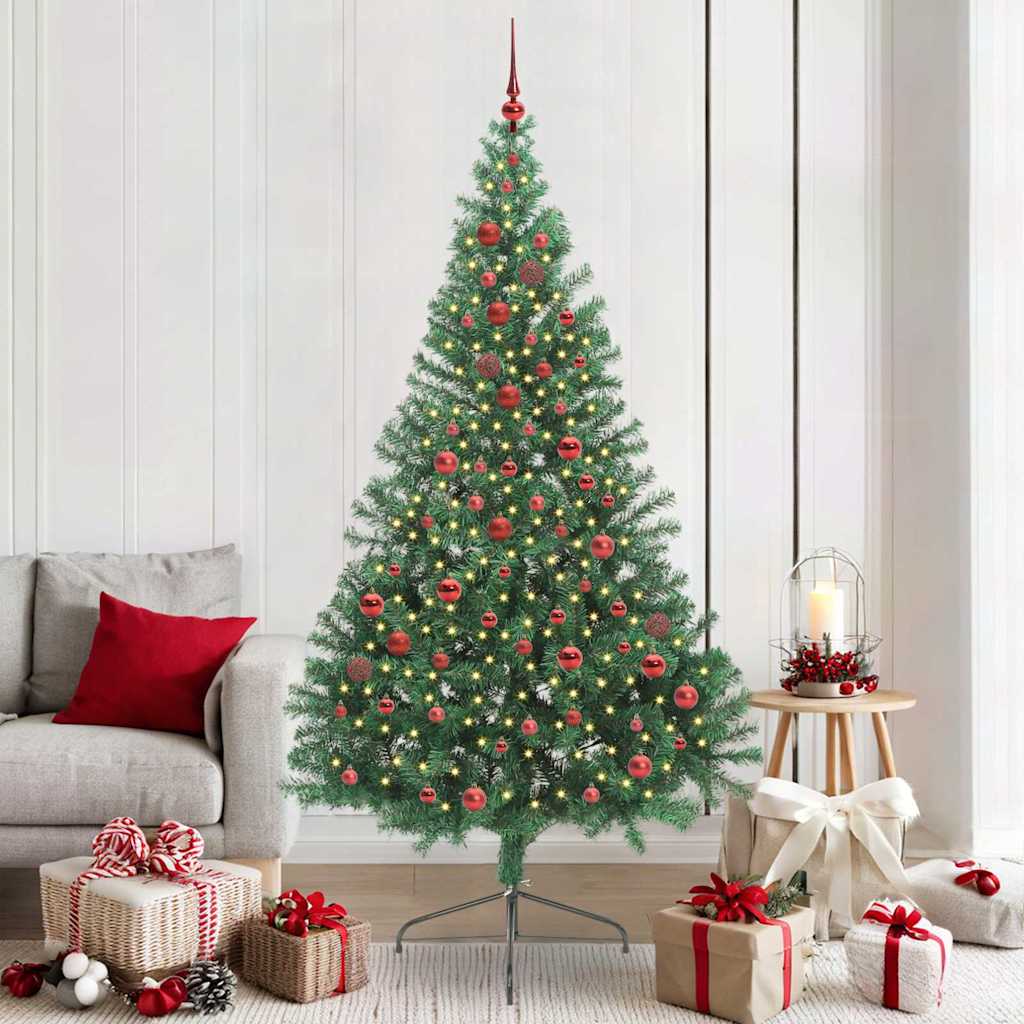 vidaXL Árbol de Navidad Artificial Preiluminado Verde 210 cm PVC