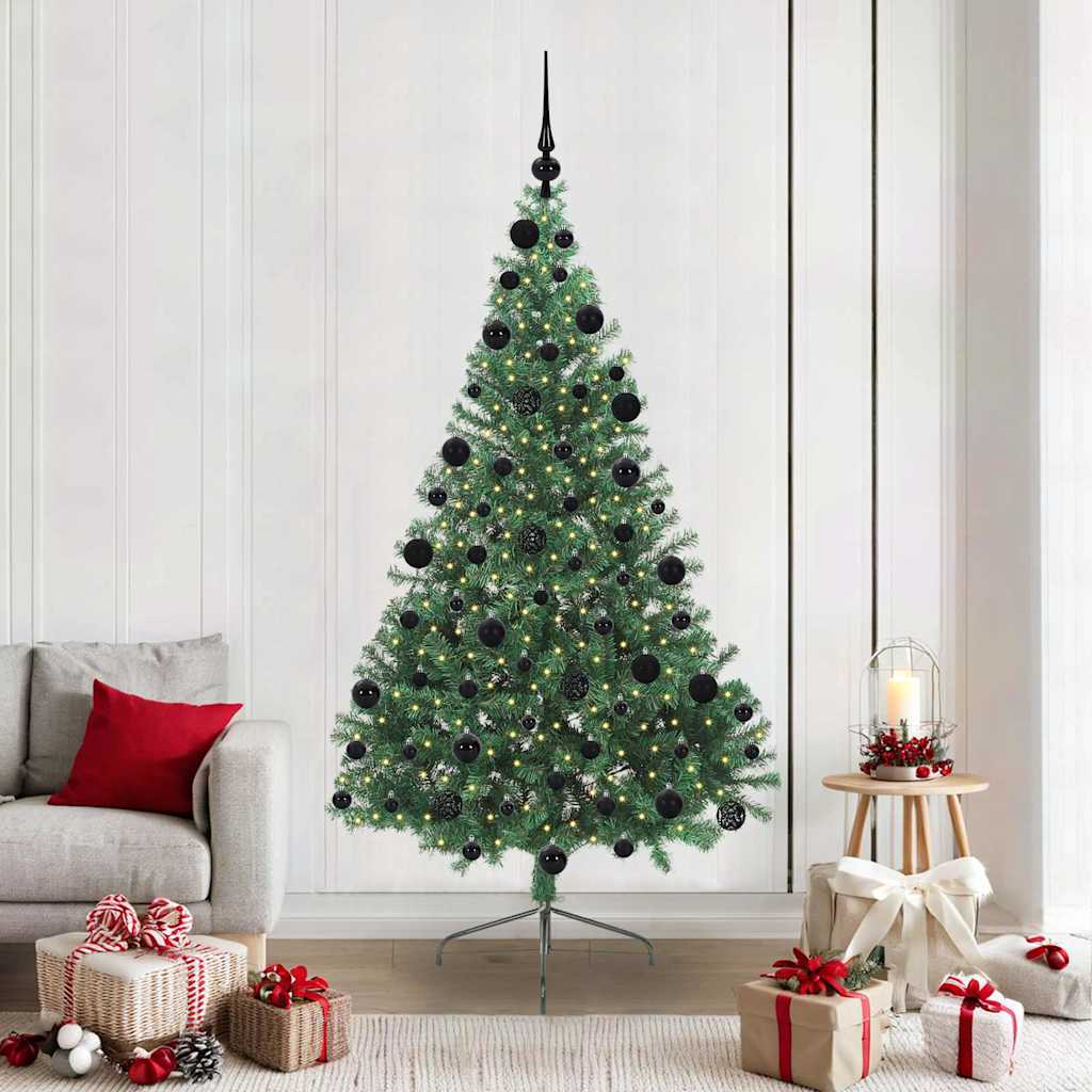 vidaXL Árbol de Navidad Artificial Preiluminado Verde 210 cm PVC