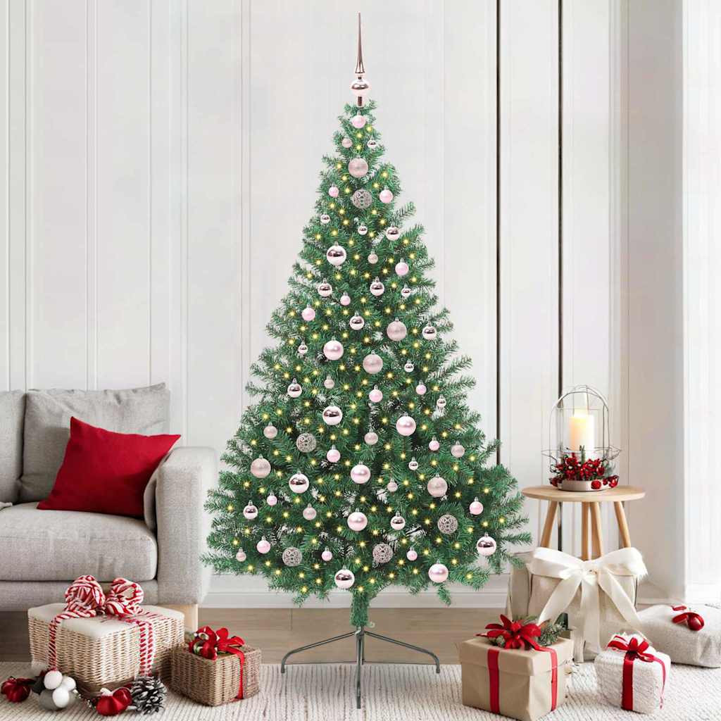 vidaXL Árbol de Navidad Artificial Preiluminado Verde 210 cm PVC
