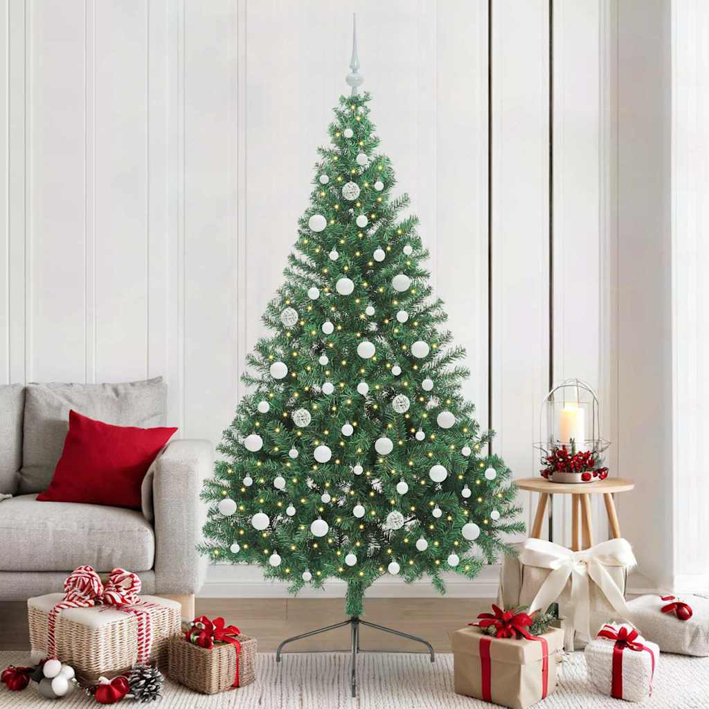 vidaXL Árbol de Navidad Artificial Preiluminado Verde 210 cm PVC