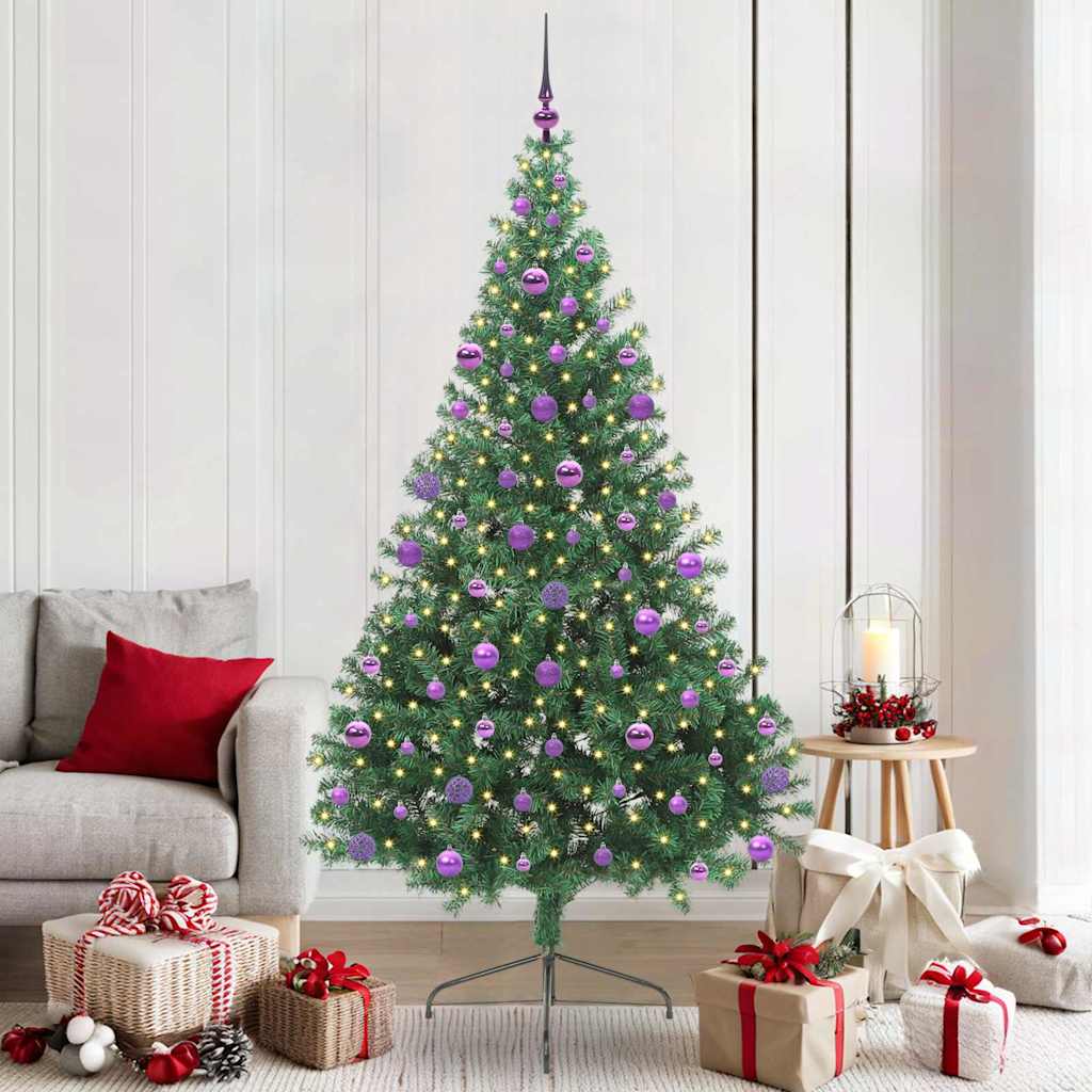 vidaXL Árbol de Navidad Artificial Preiluminado Verde 210 cm PVC