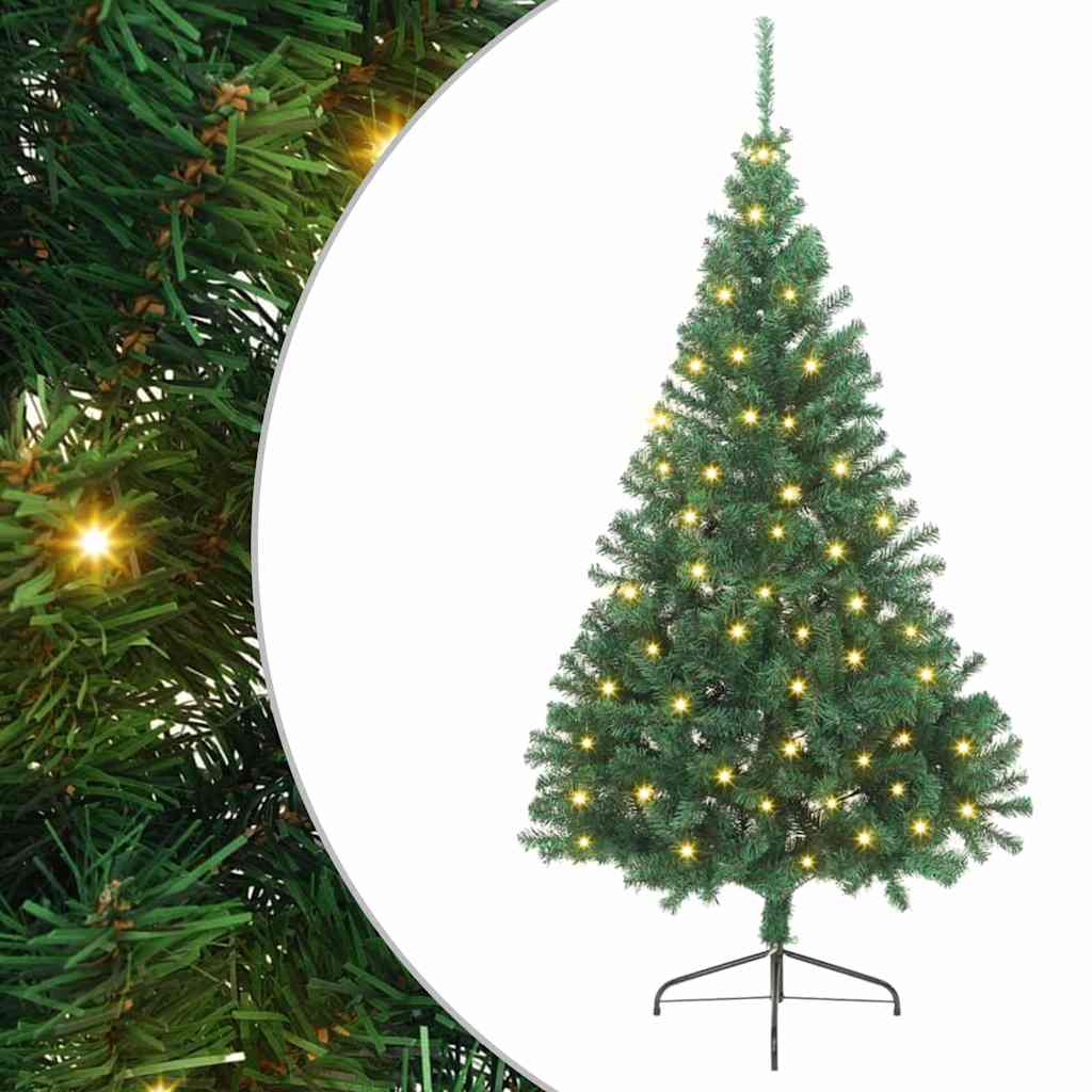 vidaXL Árbol de Navidad Artificial Preiluminado Verde 240 cm PVC