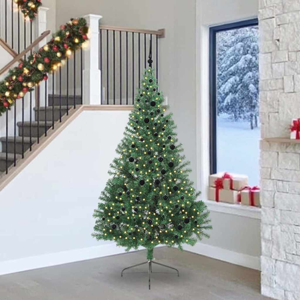 vidaXL Árbol de Navidad Artificial Preiluminado Verde 240 cm PVC