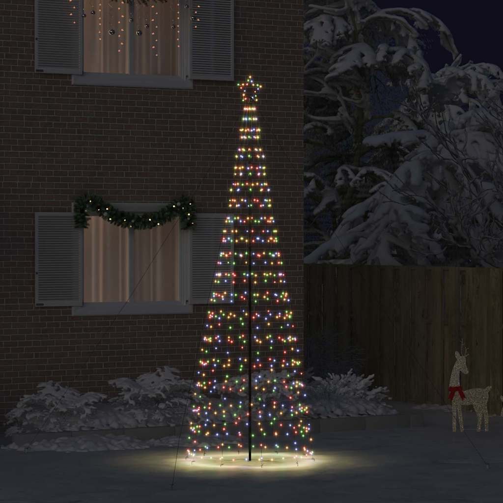 vidaXL Árbol de Navidad LED con estacas de tierra Multicolor 400 cm