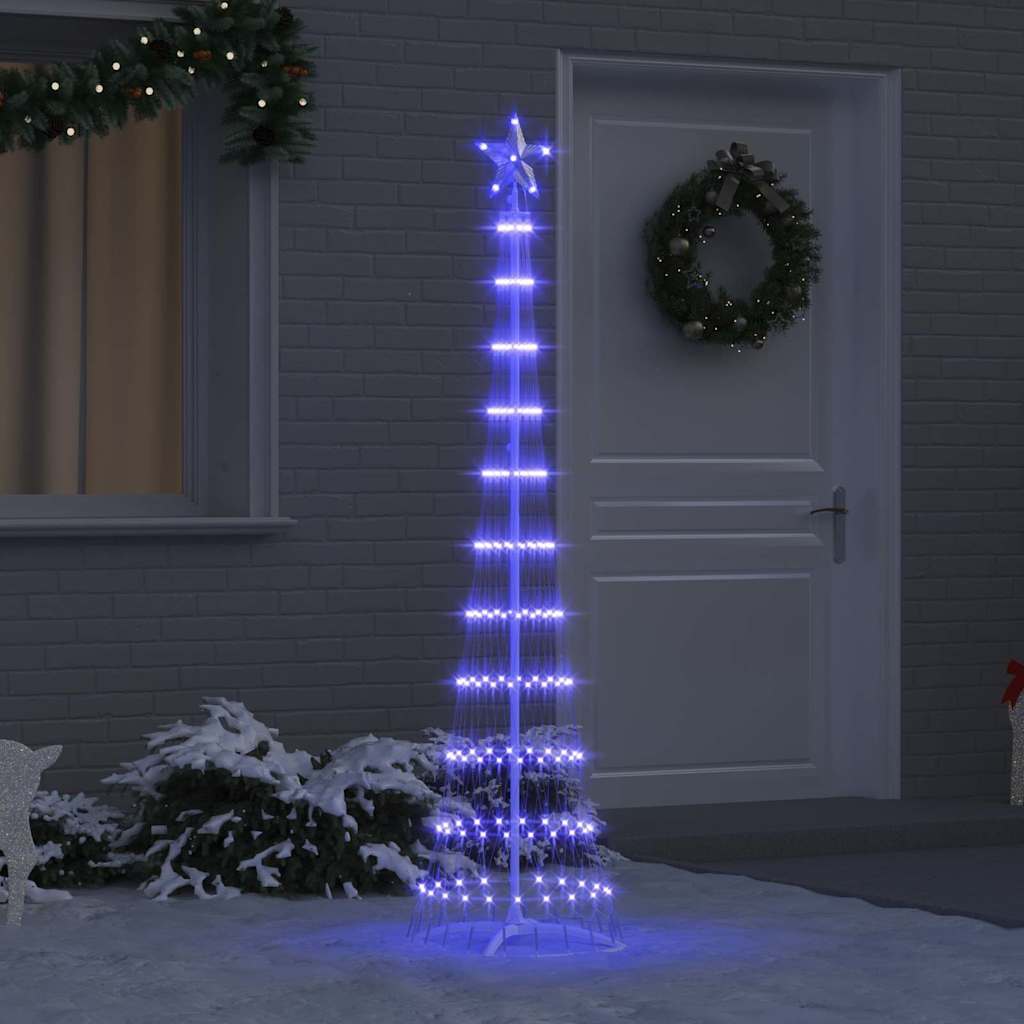 vidaXL Árbol de Navidad LED Azul 51 x 51 x 190 cm Metal