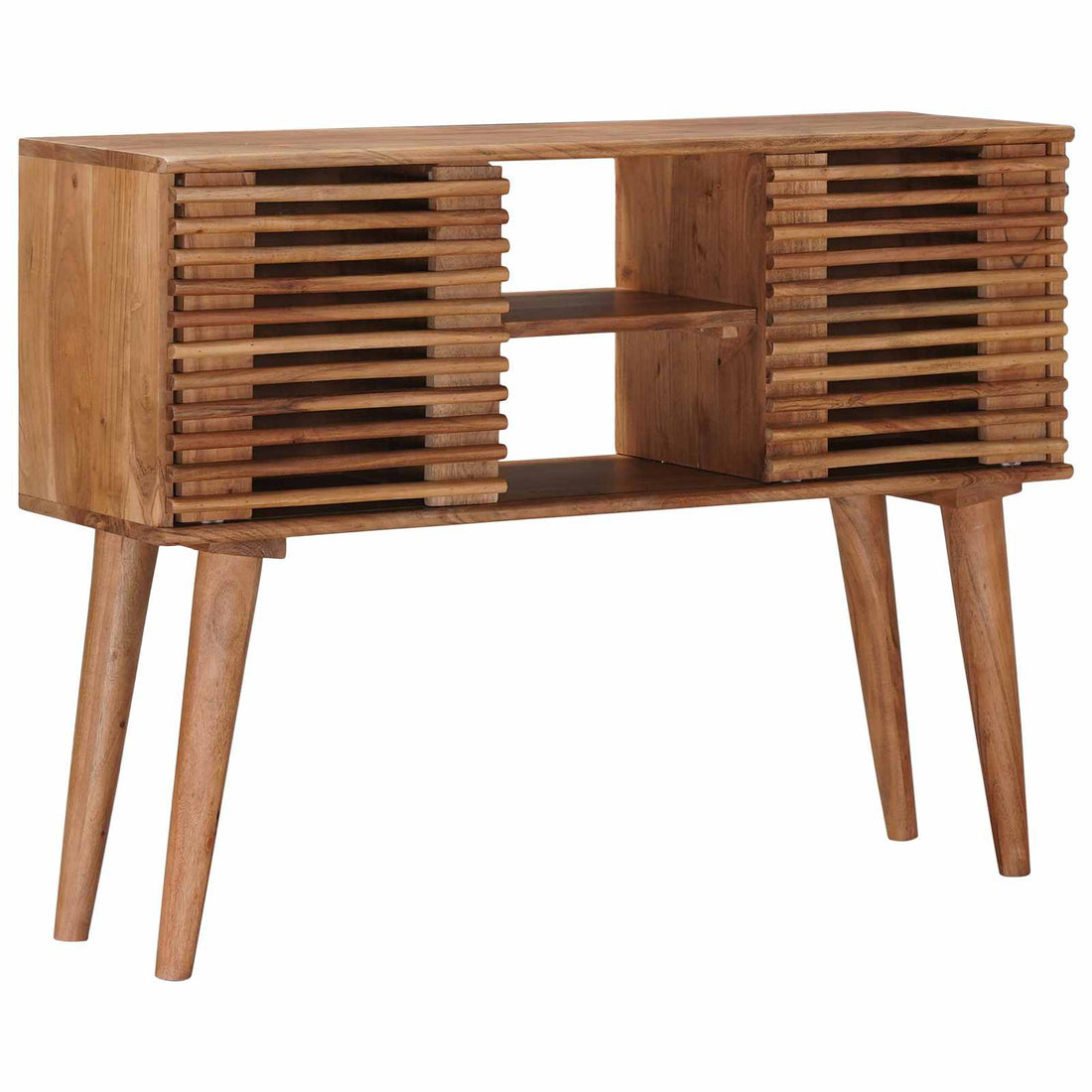 vidaXL Mesa auxiliar hecha a mano Madera de teca marrón