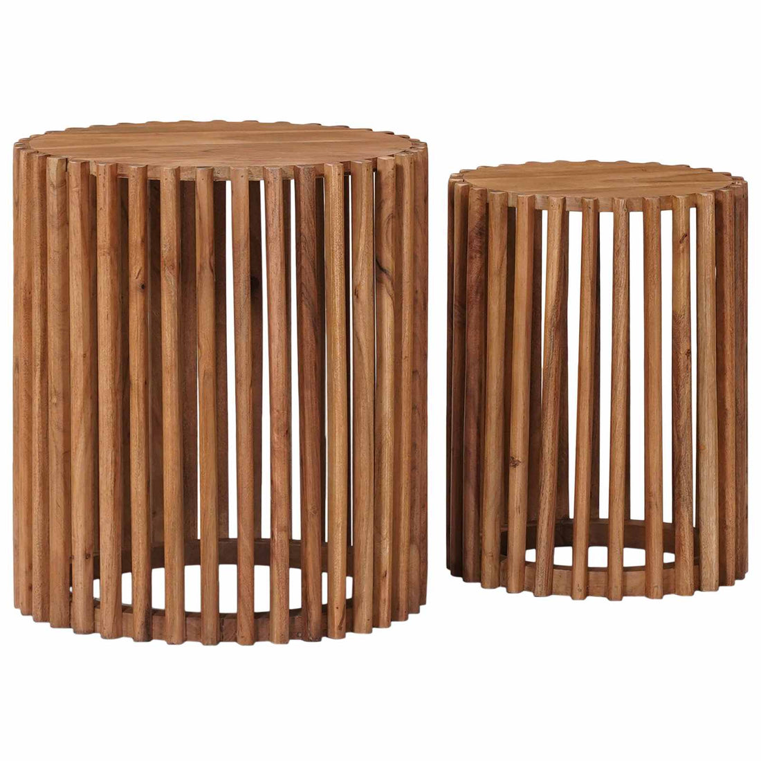 vidaXL Conjunto de Mesas Laterales Hechas a Mano 2 uds.