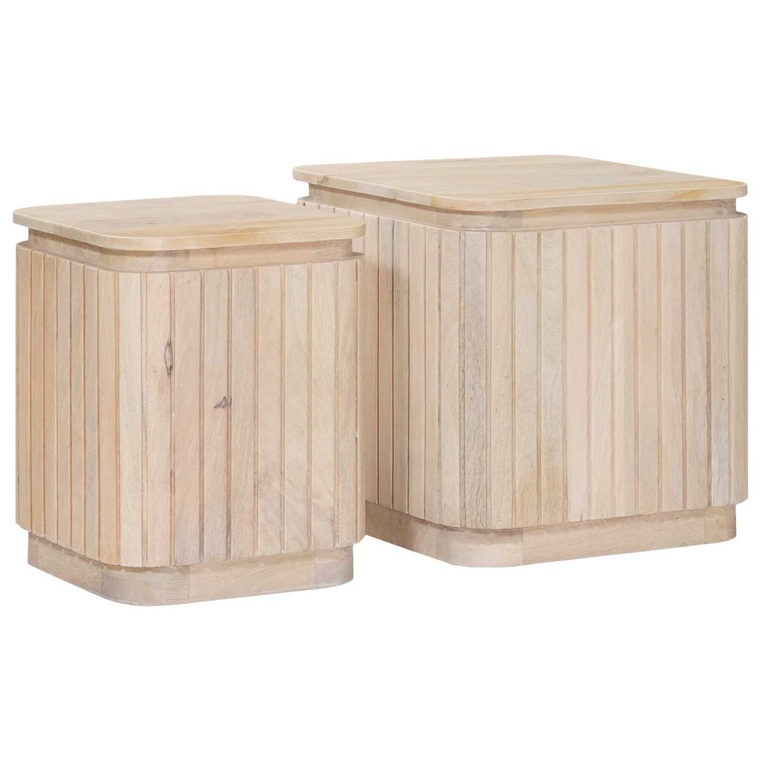 vidaXL Conjunto de Mesas Laterales Hechas a Mano 2 uds. Blanco