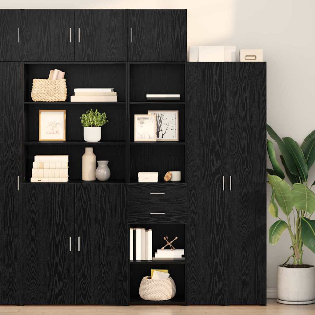 vidaXL Alacena Roble Negro 50 x 42,5 x 185 cm Madera de ingeniería