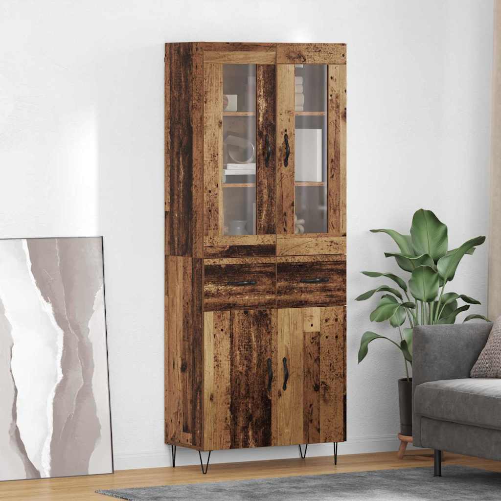 vidaXL Aparador alto Madera envejecida 69,5 x 34 x 90 cm